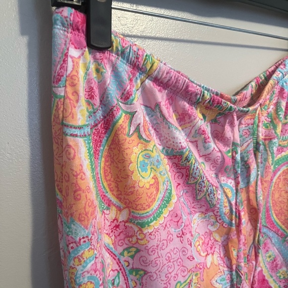 Lauren Ralph Lauren Short Sleeve Cropped Pajama Set Colorful Floral Patterned - Picture 16 of 16